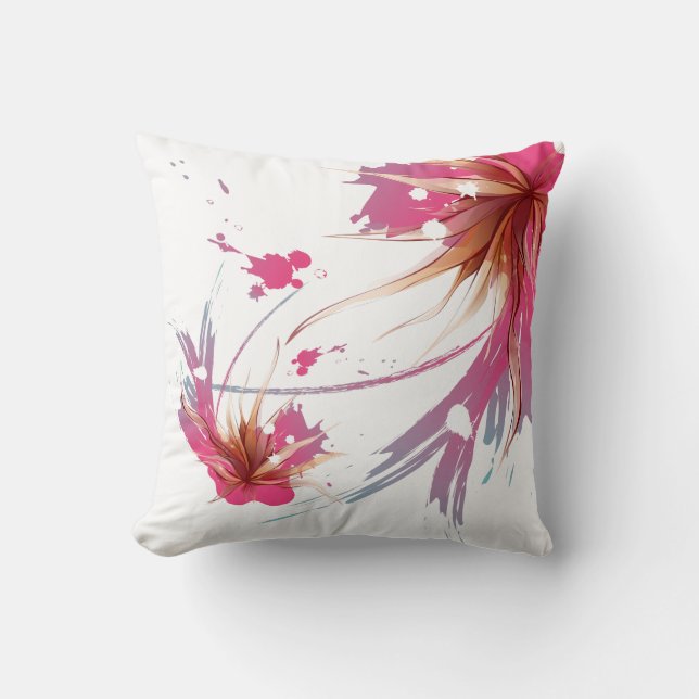 Abstrakt Hibiscus Flower Kudde (Framsida)