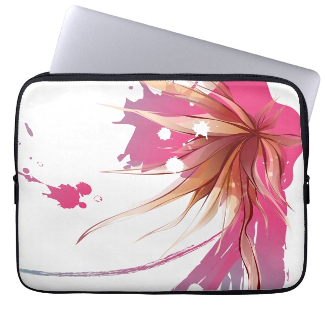 Abstrakt Hibiscus Flower Laptop Fodral (Framsidan)