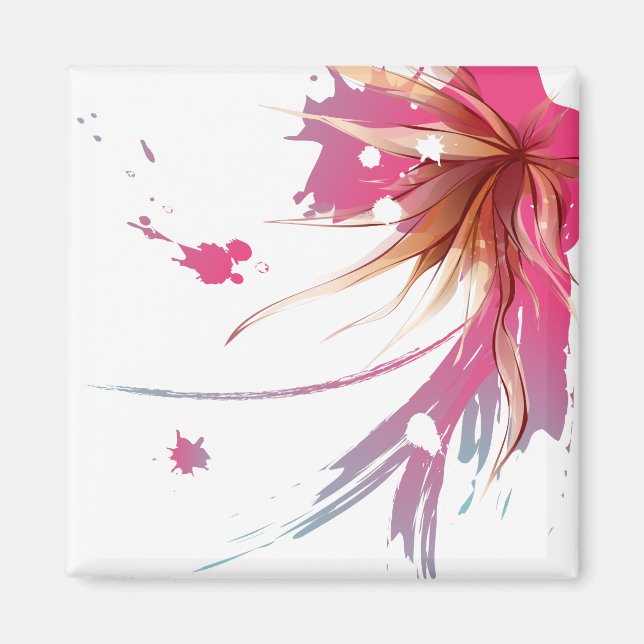 Abstrakt Hibiscus Flower Magnet (Framsidan)