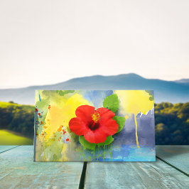 Abstrakt Hibiscus Flower Modern Visitkort