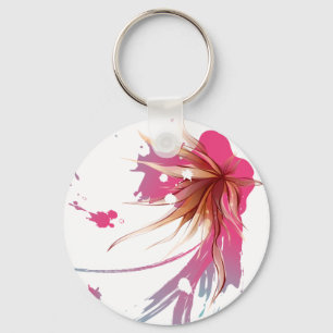 Abstrakt Hibiscus Flower Nyckelring