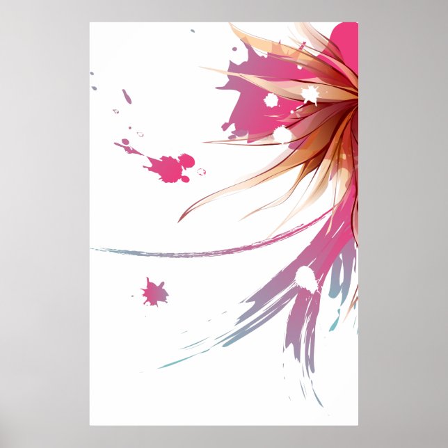 Abstrakt Hibiscus Flower Poster (Framsidan)