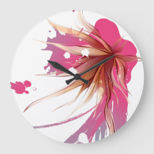 Abstrakt Hibiscus Flower Stor Klocka