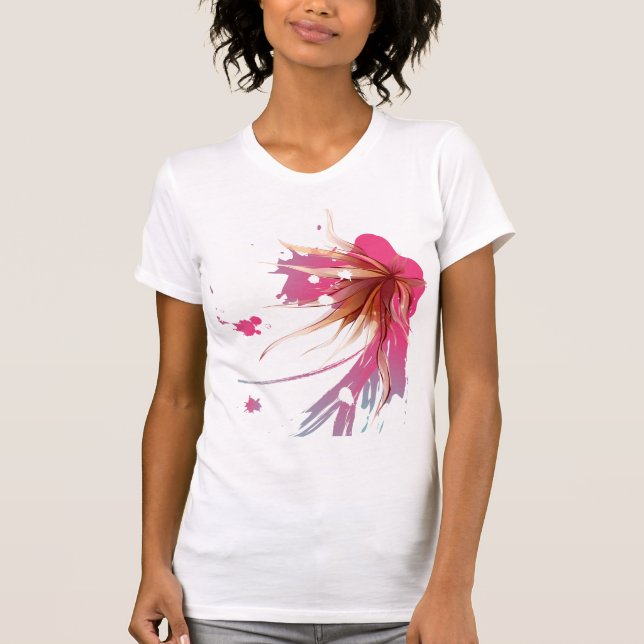 Abstrakt Hibiscus Flower T-shirt (Framsida)