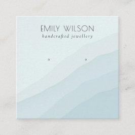 Abstrakt Himlar Blue Vågar Stud Earring Visning  Fyrkantigt Visitkort