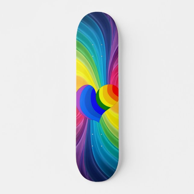 Abstrakt Hippie Heart Skateboard Deck (Framsida)