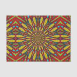 Abstrakt Hippie Red & Gult Blommigt Ethnic Tribal