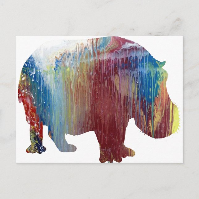 Abstrakt Hippopotamus silhuette Vykort (Framsida)