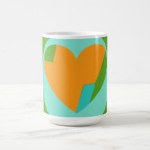 Abstrakt hjärta grön teal orange cirkel