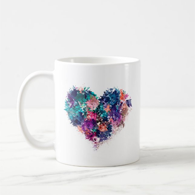 Abstrakt hjärta kaffemugg (Vänster)