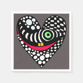 Abstrakt hjärta på grått pappersservett