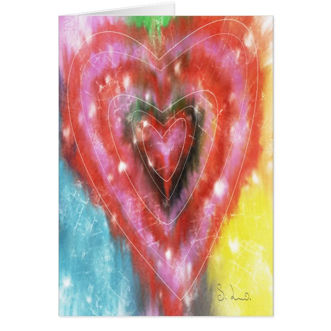 Abstrakt hjärtahälsningkort hälsningskort (Framsidan)