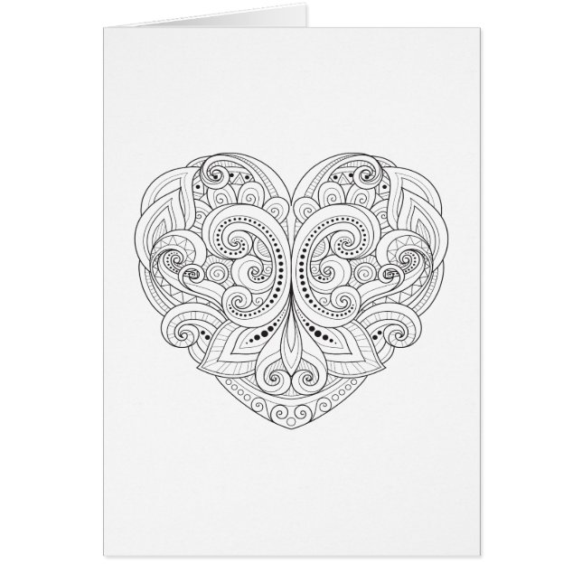 Abstrakt hjärtaklotter hälsningskort (Framsidan)