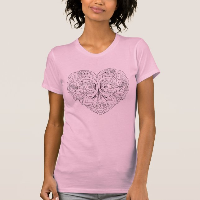 Abstrakt hjärtaklotter t-shirt (Framsida)