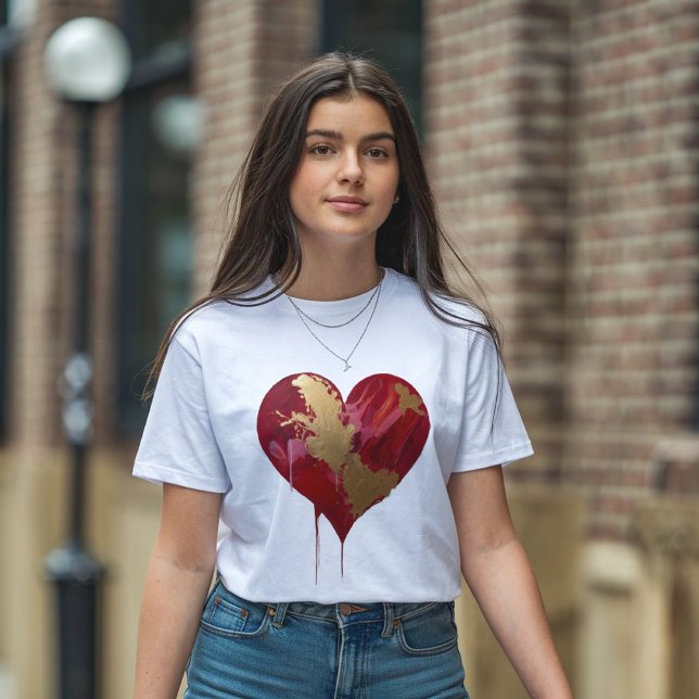 Abstrakt Hjärtat i Kärlek: Brant Brushstroke T Shirt (Skapare uppladdad)