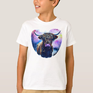 Abstrakt Hjärtformad höglandsfärgning T Shirt