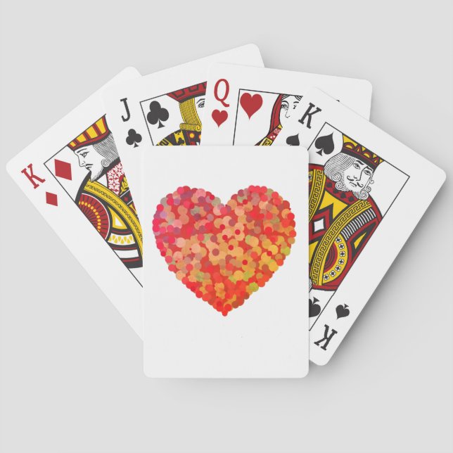 Abstrakt hjärtkonfetti-konst casinokort (Baksidan)