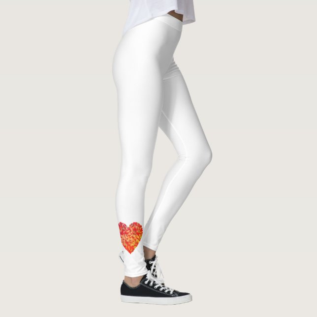 Abstrakt hjärtkonfetti-konst leggings (Höger)