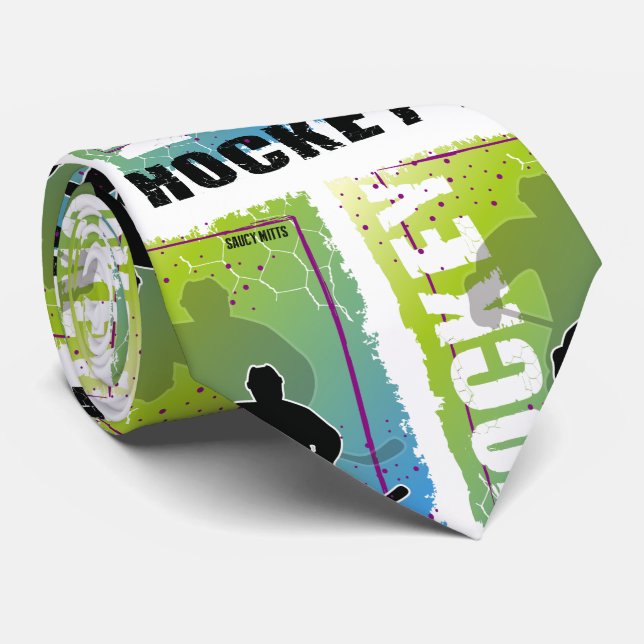 Abstrakt Hockey Player Blue and Grönt Slips (Rullad)