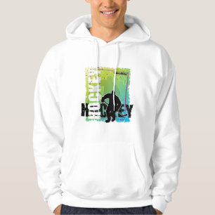Abstrakt hockeyspelare (manlign) hoodie