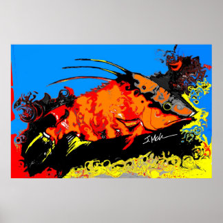 Abstrakt Hogfish Poster
