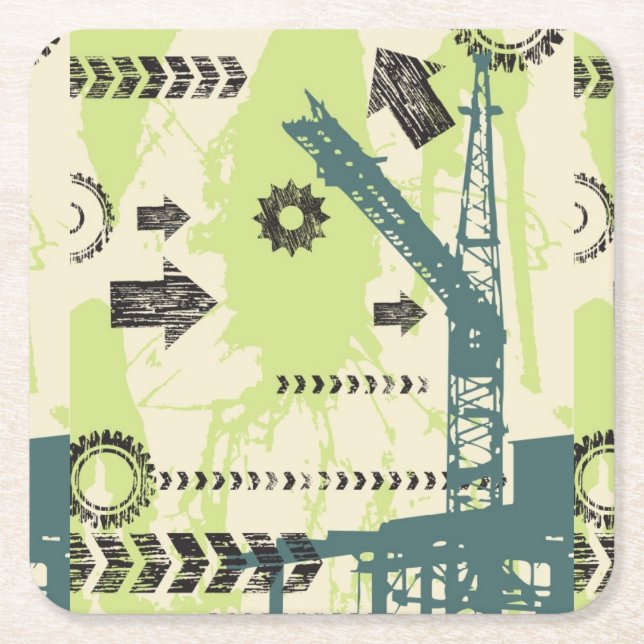 Abstrakt högteknologisk bakgrund underlägg papper kvadrat (Framsidan)