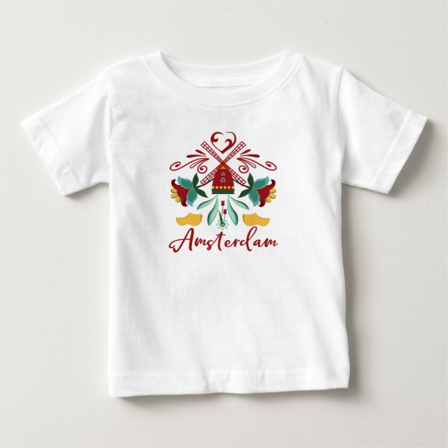 Abstrakt Holland för Amsterdam Nederländerna T Shirt (Framsida)