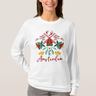 Abstrakt Holland för Amsterdam Nederländerna T Shirt
