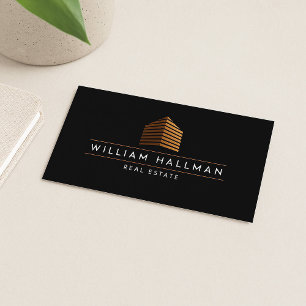Abstrakt Home Logotyp Terracotta/Black Visitkort
