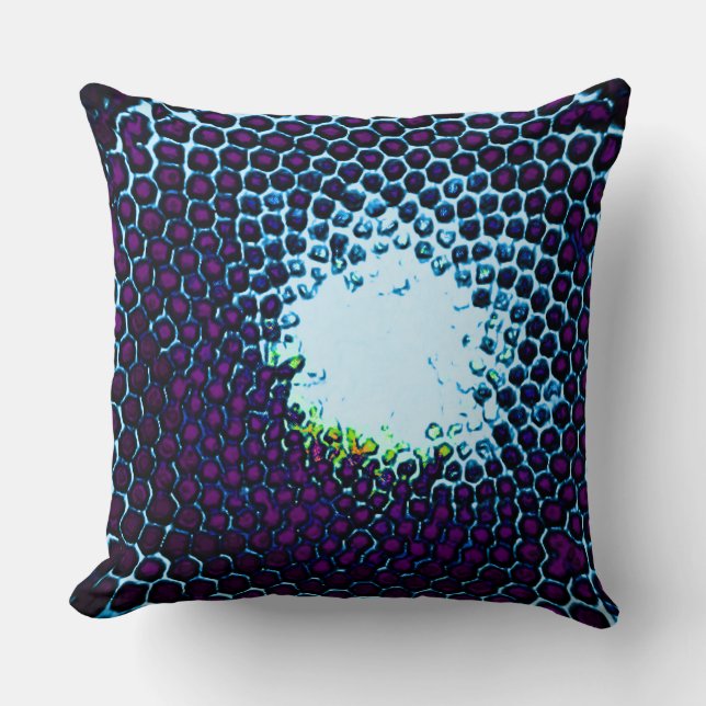 Abstrakt Honeycomb Design blue och lila Kudde (Framsida)