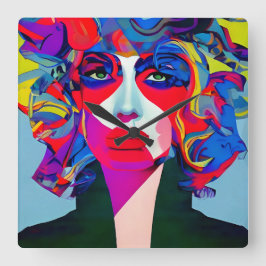 Abstrakt Honung Fyrkantig Klocka