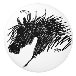 Abstrakt Horse Head art Knopp