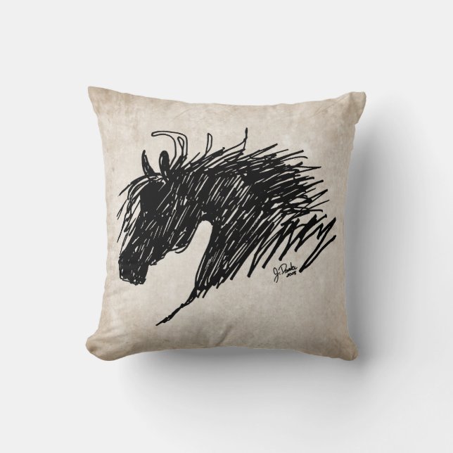 Abstrakt Horse Head art Kudde (Framsida)