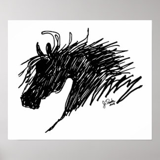 Abstrakt Horse Head art Poster