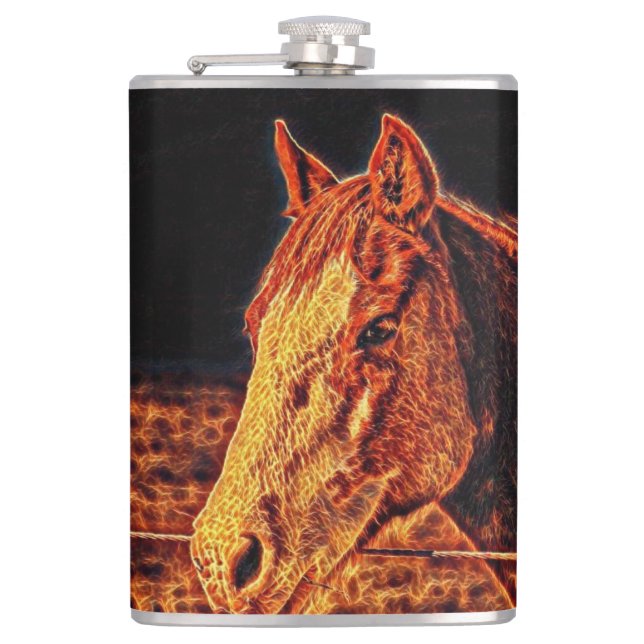 Abstrakt Horse Head Flask Fickplunta (Framsidan)