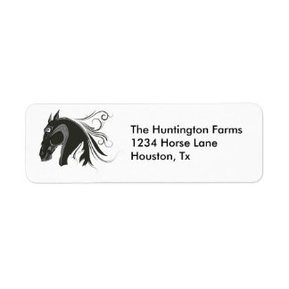 Abstrakt Horse Returadress Etikett