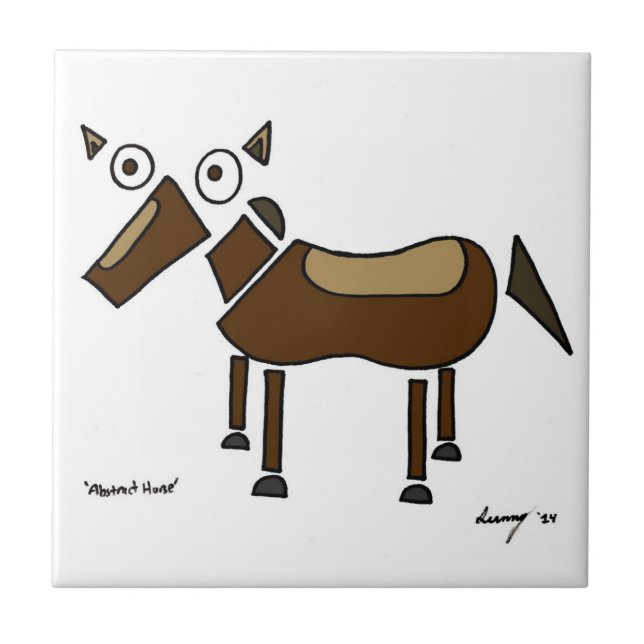 Abstrakt Horse Tile Kakelplatta (Framsidan)