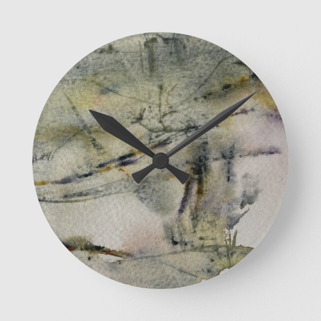 Abstrakt Höst Färg liggande 2 Rund Klocka (Framsida)