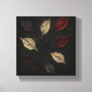Abstrakt Höst löv - Mörk botaniskt texturerad Canvastryck