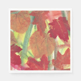 Abstrakt Höst löv Red Brown Orange Napkins Pappersservett