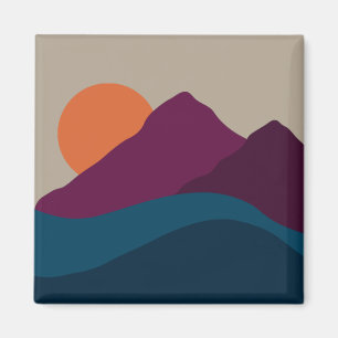 Abstrakt - höstberggrund liggande liggande solnedg magnet