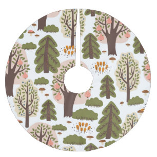 Abstrakt Hösten Forest Seamless Mönster Julgransmatta Borstad Polyester