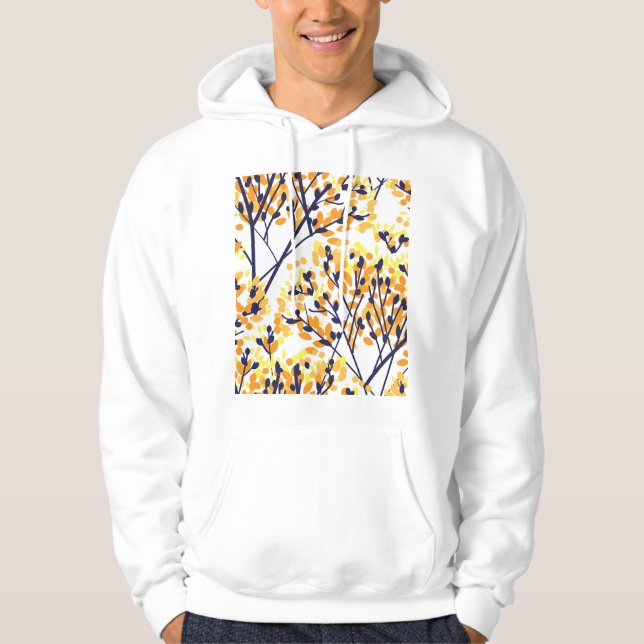 Abstrakt Hösten Träd Modern Mönster Hoodie (Framsida)