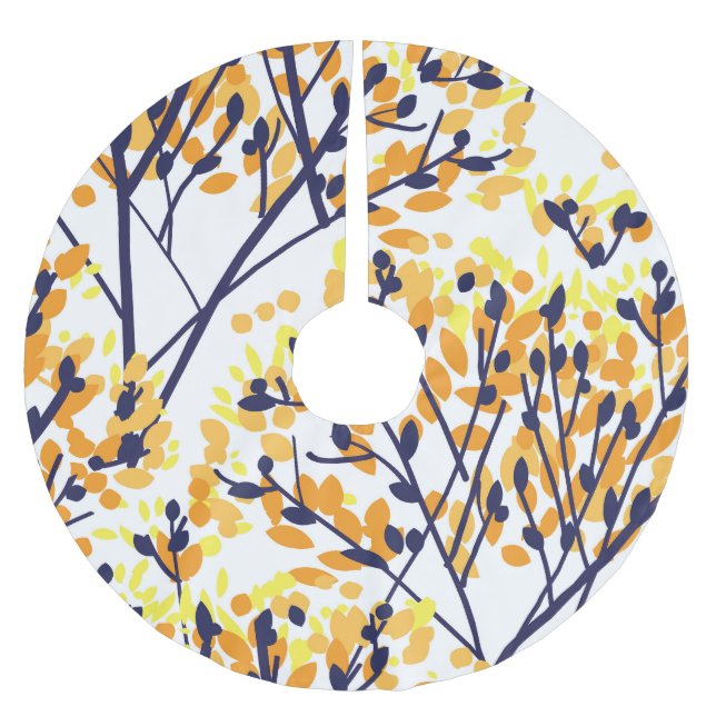 Abstrakt Hösten Träd Modern Mönster Julgransmatta Borstad Polyester (Framsidan)
