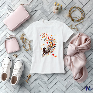 Abstrakt Höstig Räv Konst Design T Shirt