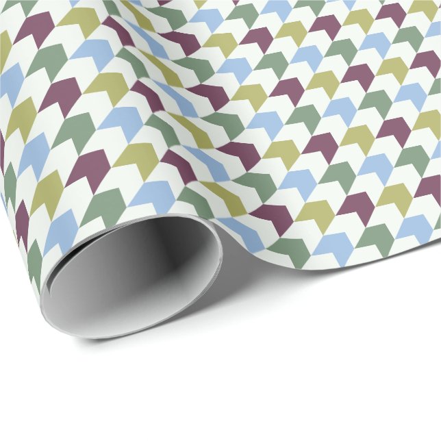 Abstrakt Houndstooth-Inspirerad Geometrisk Mönster Presentpapper (Rullad Hörn)