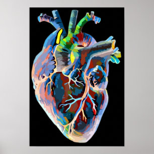 Abstrakt Human Anatomy biology Heart Original Art Poster