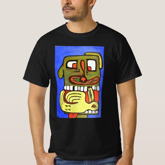 Abstrakt Hund Ansikte T Shirt (Framsida)