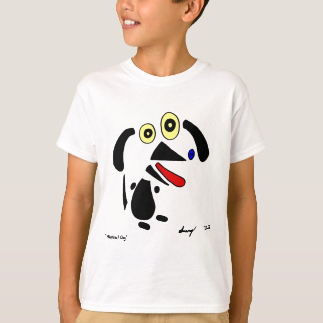 Abstrakt Hund Kids Basic T-Shirt (Framsida)