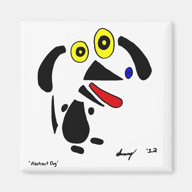 Abstrakt Hund Magnet (Framsidan)